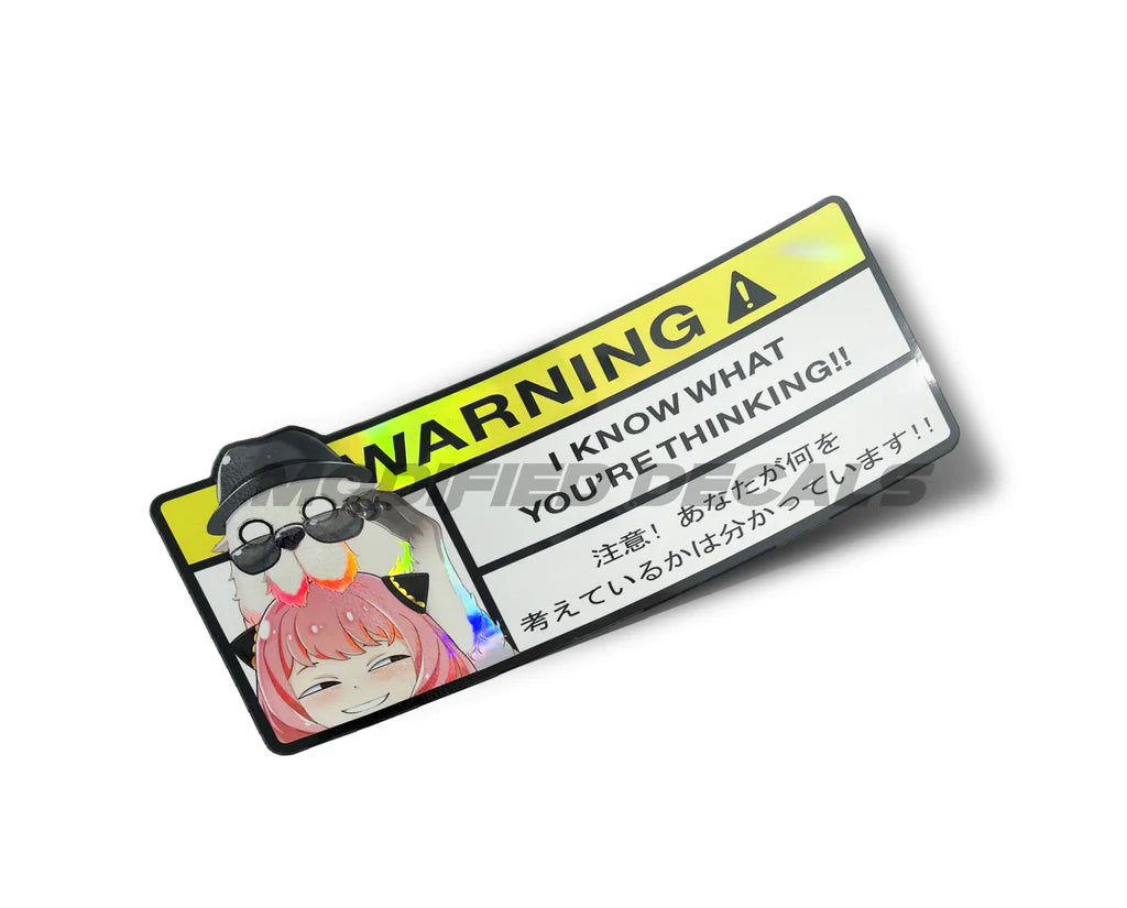 Anya Warning mini sticker